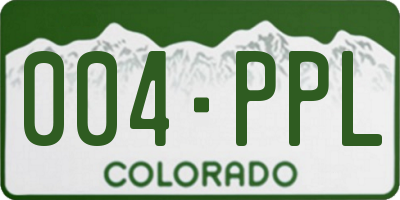 CO license plate 004PPL