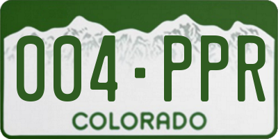 CO license plate 004PPR