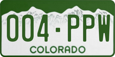 CO license plate 004PPW