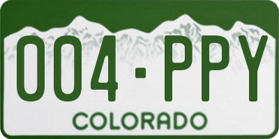 CO license plate 004PPY
