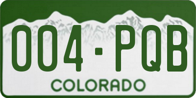 CO license plate 004PQB
