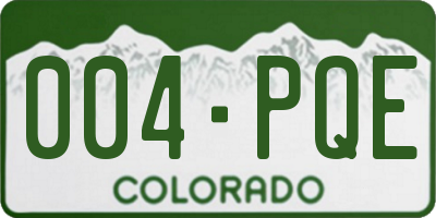 CO license plate 004PQE