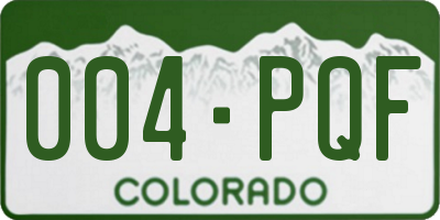 CO license plate 004PQF