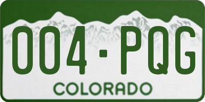 CO license plate 004PQG