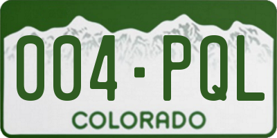 CO license plate 004PQL