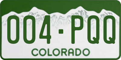 CO license plate 004PQQ