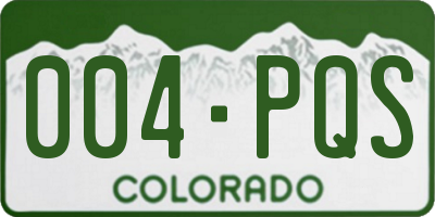 CO license plate 004PQS