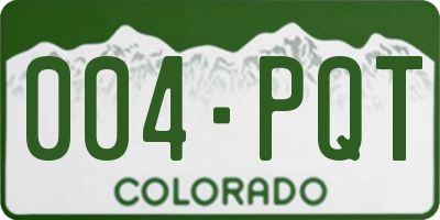 CO license plate 004PQT