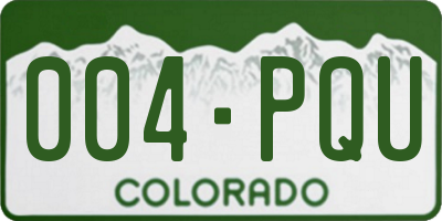 CO license plate 004PQU