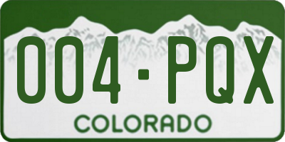 CO license plate 004PQX