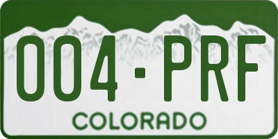 CO license plate 004PRF
