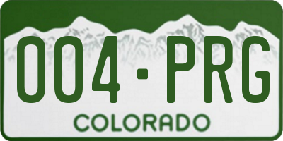 CO license plate 004PRG