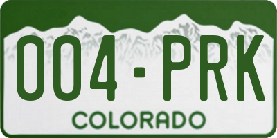 CO license plate 004PRK