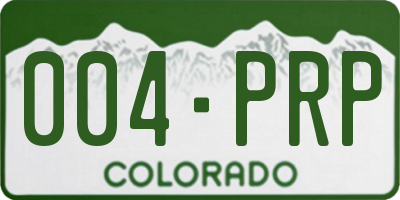 CO license plate 004PRP