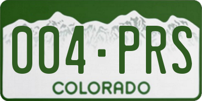 CO license plate 004PRS