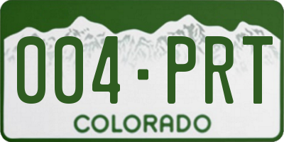 CO license plate 004PRT