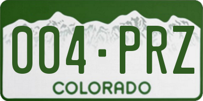 CO license plate 004PRZ