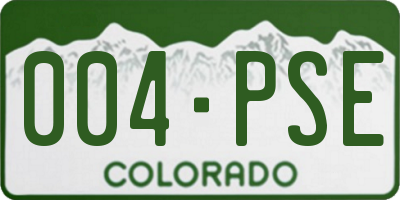 CO license plate 004PSE