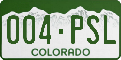 CO license plate 004PSL
