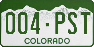 CO license plate 004PST
