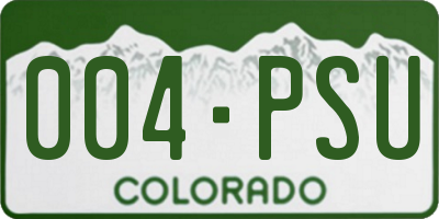 CO license plate 004PSU