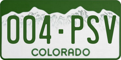 CO license plate 004PSV