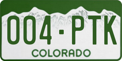 CO license plate 004PTK