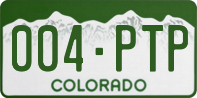 CO license plate 004PTP