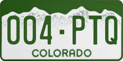 CO license plate 004PTQ