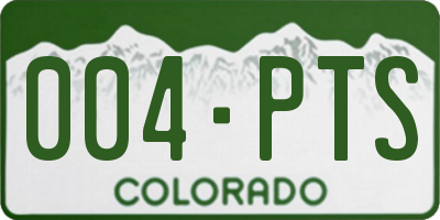 CO license plate 004PTS