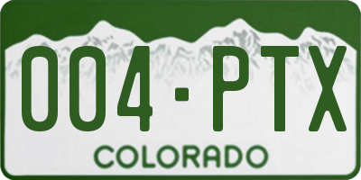 CO license plate 004PTX