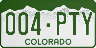 CO license plate 004PTY