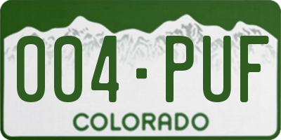CO license plate 004PUF