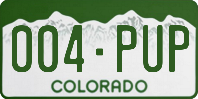 CO license plate 004PUP