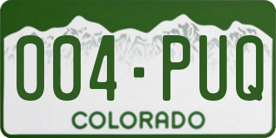 CO license plate 004PUQ