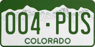 CO license plate 004PUS