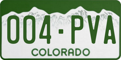 CO license plate 004PVA