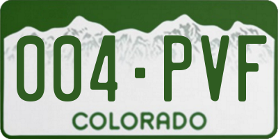 CO license plate 004PVF
