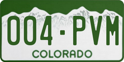 CO license plate 004PVM