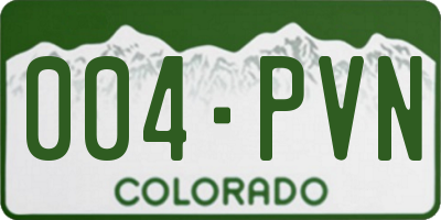 CO license plate 004PVN