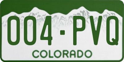 CO license plate 004PVQ