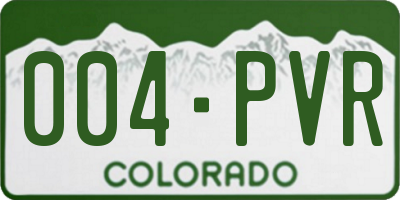 CO license plate 004PVR