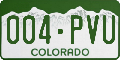 CO license plate 004PVU