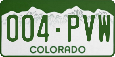 CO license plate 004PVW