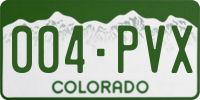 CO license plate 004PVX