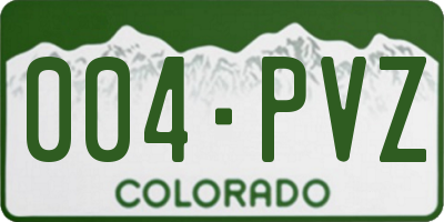 CO license plate 004PVZ