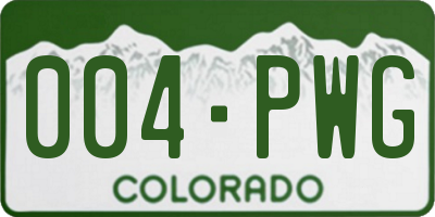 CO license plate 004PWG