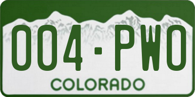 CO license plate 004PWO