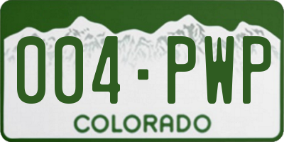 CO license plate 004PWP