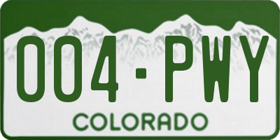 CO license plate 004PWY